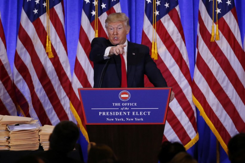 Trump, na sua primeira conferência de imprensa após a eleição, disse alimentar a expectativa de “entender-se bem” com o seu homólogo russo, Putin 