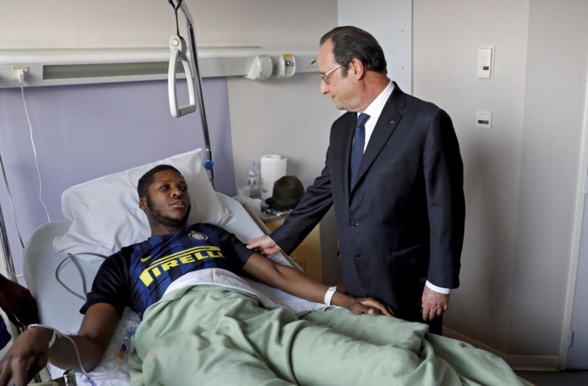 No dia 8 de Fevereiro, o jovem recebeu a visita no hospital do Presidente francês, François Hollande