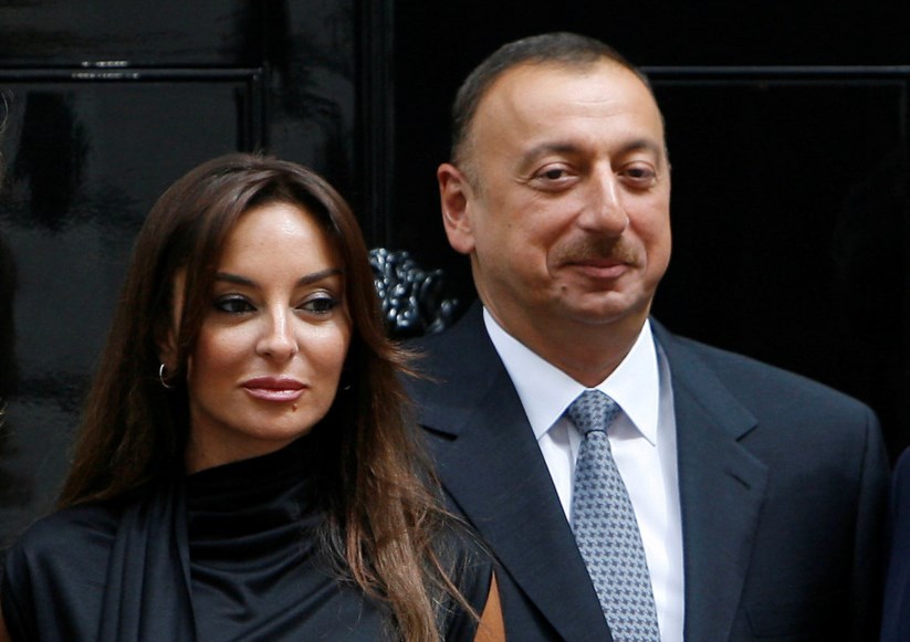 O Presidente do Azerbaijão e a mulher