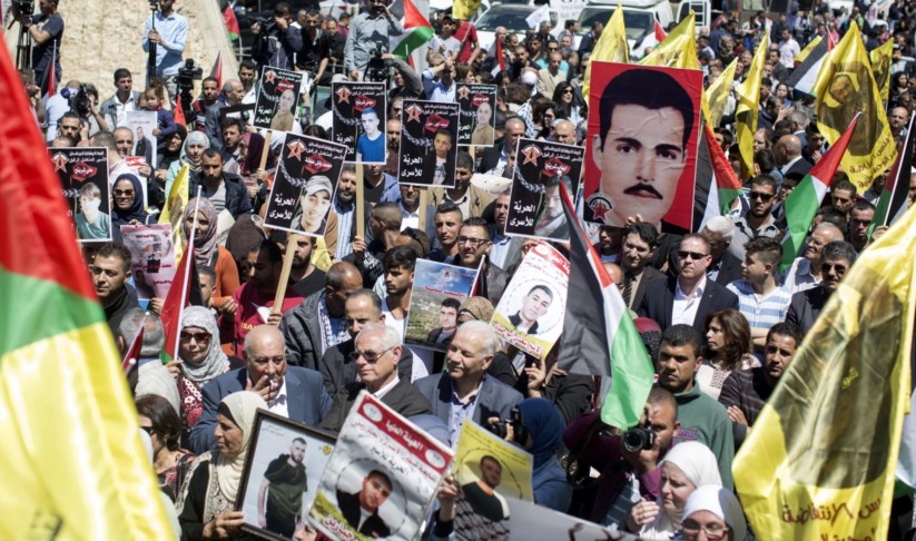 Em Ramallah, os presos palestinianos foram recordados numa manifestação de familiares e apoiantes.