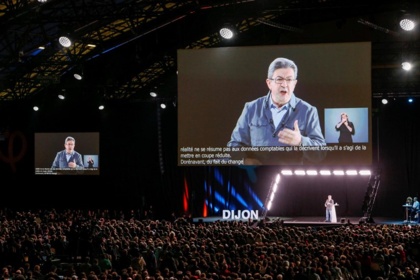 Mélenchon num comício em Dijon