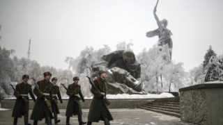 O Apelo da Pátria, uma escultura no centro de Volgogrado