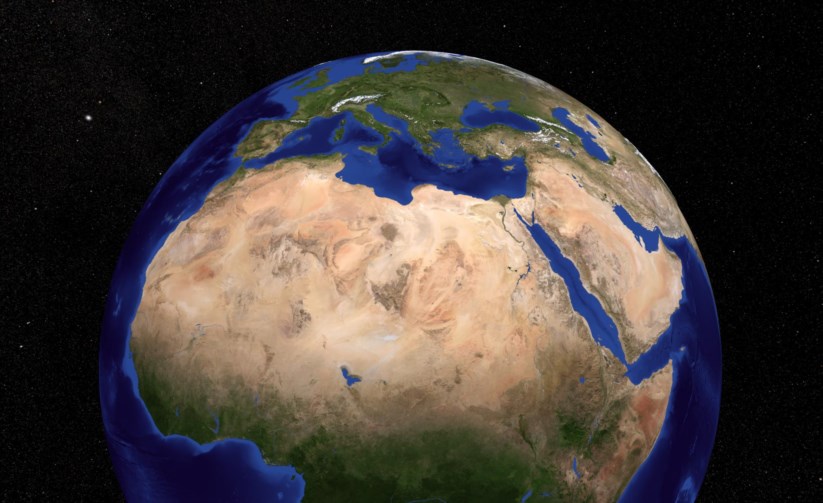 O deserto do Sara e a região do Sahel (a sul)