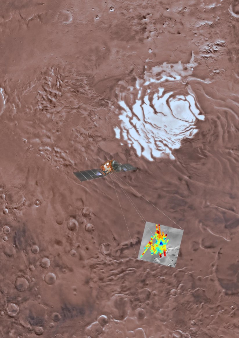 Resultado de imagem para Descoberto um grande lago de Ã¡gua lÃ­quida em Marte