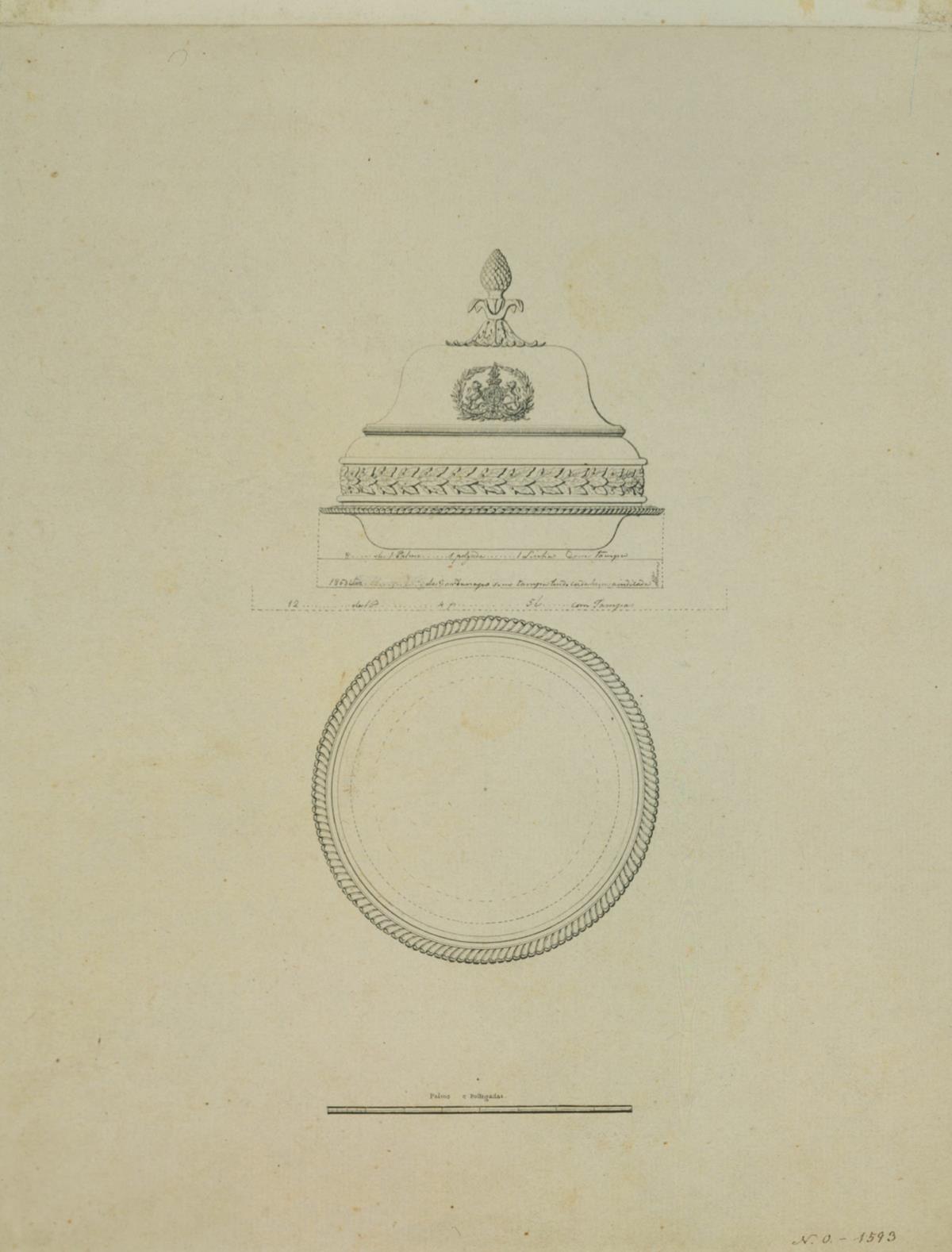 Projecto de prato coberto circular, 1813-1816, MNAA.