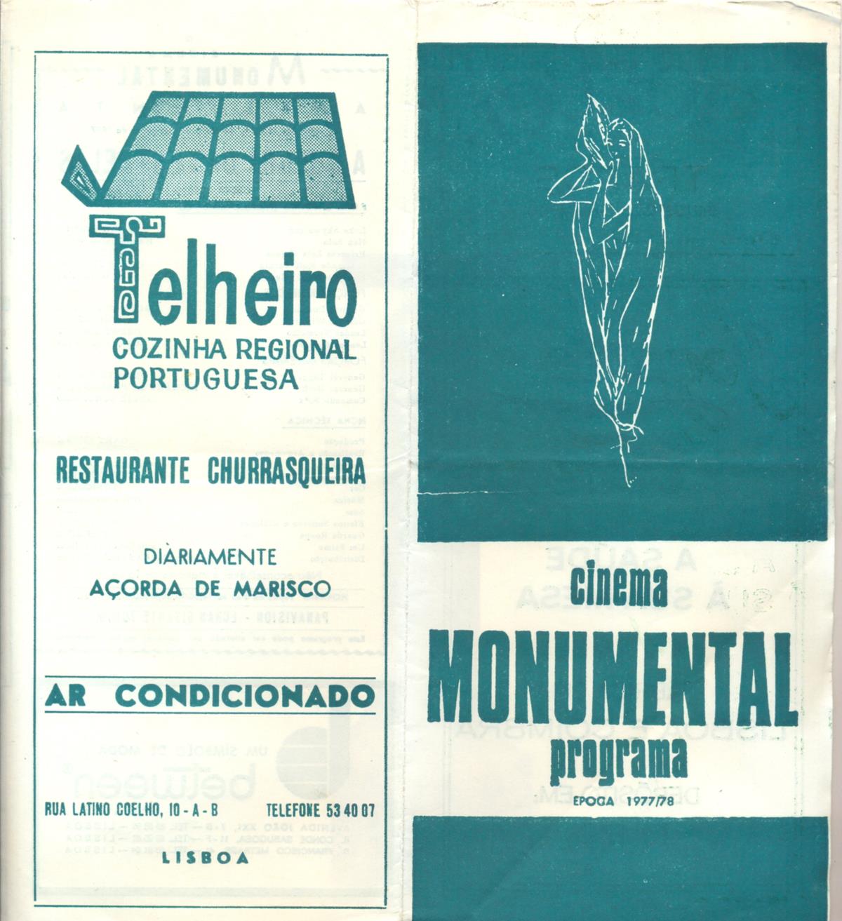 Programa da temporada de estreia de A Guerra das Estrelas em 1977 no Monumental