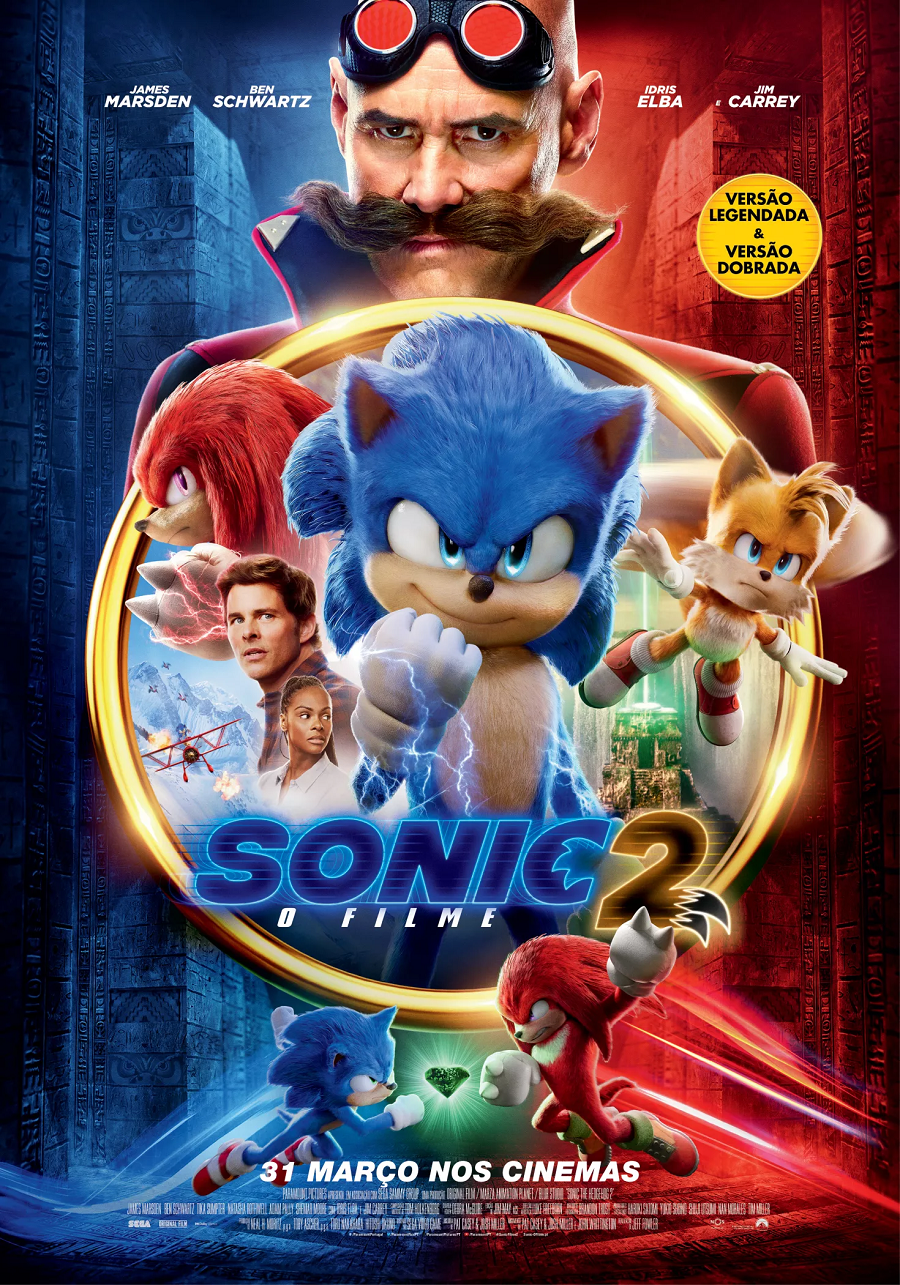 Sonic e Knuckles se enfrentam em trailer final de Sonic 2: O Filme